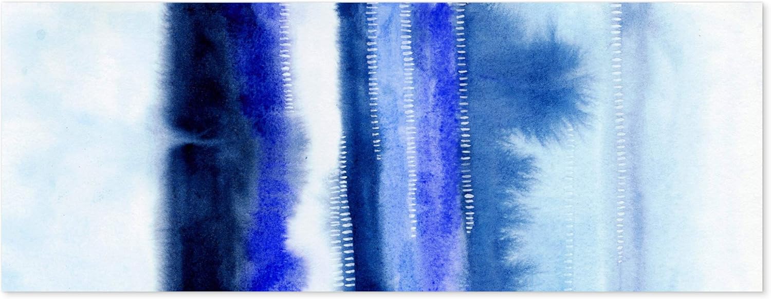 Empire Art Direct Shorebreak Abstract B Frameless Free Floating Tempered Glass Panel Graphic Wall Art, 63 x 24 x 0.2, Ready to Hang