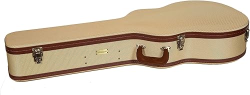 Miniatura 91 de Crossrock Estuche rígido de madera para guitarras eléctricas Les Paul con correas de hombro extraíbles-Tweed (CRW700LTW)