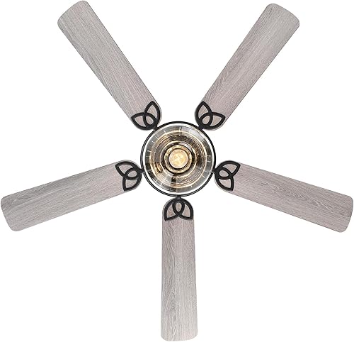 Miniatura 8 de Westinghouse Lighting 7304800 Scholar, ventilador de techo LED de estilo vintage con luz, 52 pulgadas, acabado negro mate, vidrio transparente