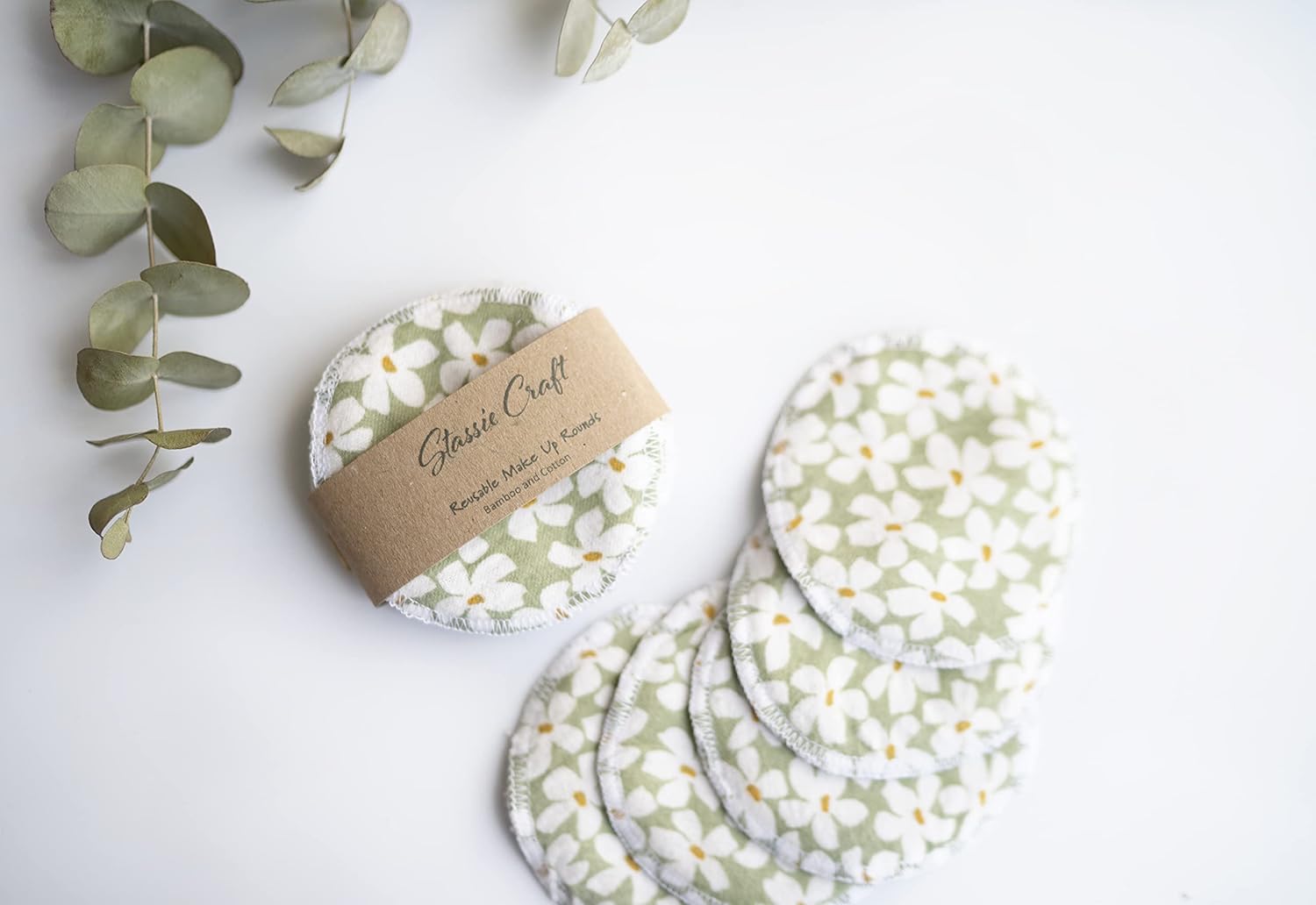 Herbruikbare make-up remover pads (10 Pack) bamboe geborsteld katoen ronden, milieuvriendelijk herbruikbare katoenen ronden, doekjes (Bamboo Towelling Backed)