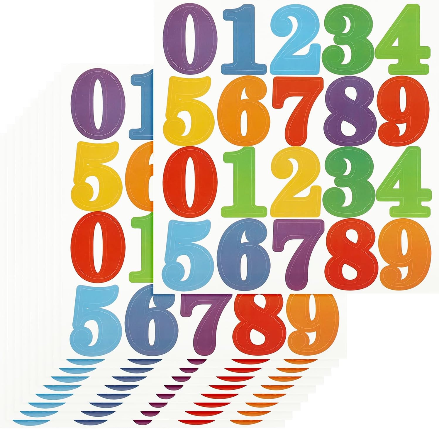 PATIKIL 200 Pcs 10 Sheets Mailbox Numbers, 2 Inch Waterproof Vinyl Multicolor Mailbox Numbers for Outside Self Adhesive Stickers for Address House