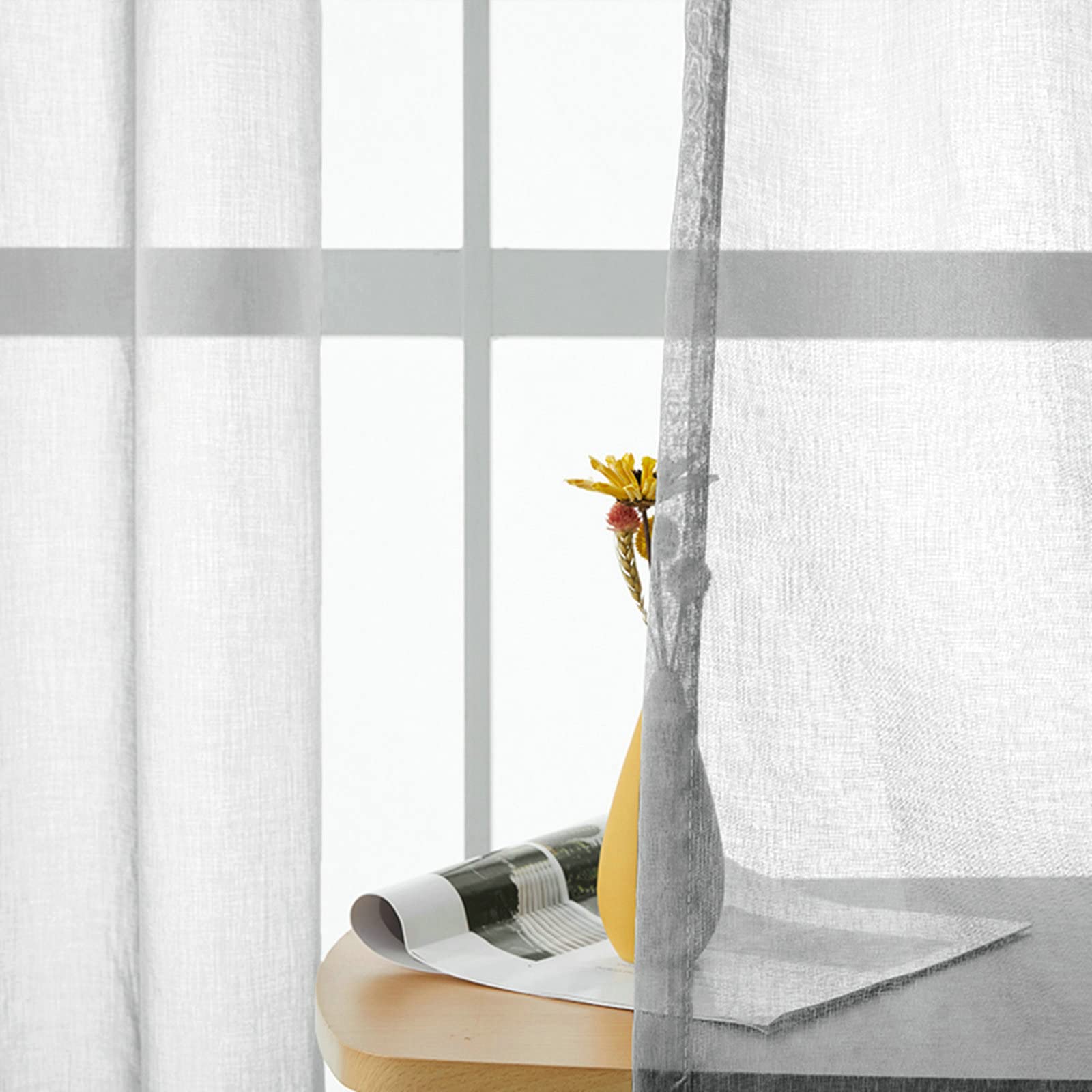 Gualiy Lot de 2 Rideau Moderne Salon, Rideaux Couleur Unie Rideau 132 x 214 cm Gris Rideaux pour Salon et Chambre