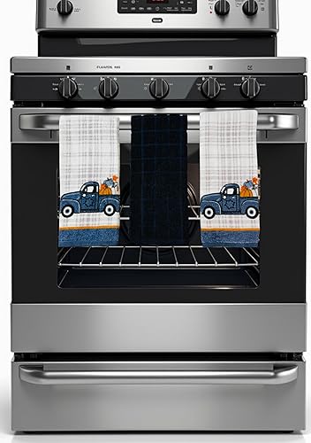 Miniatura 7 de Paños de cocina de otoño para decoración del hogar Parche de calabaza Hello Fall con tema de calabaza, espiga y tejido plano (parche de calabaza)