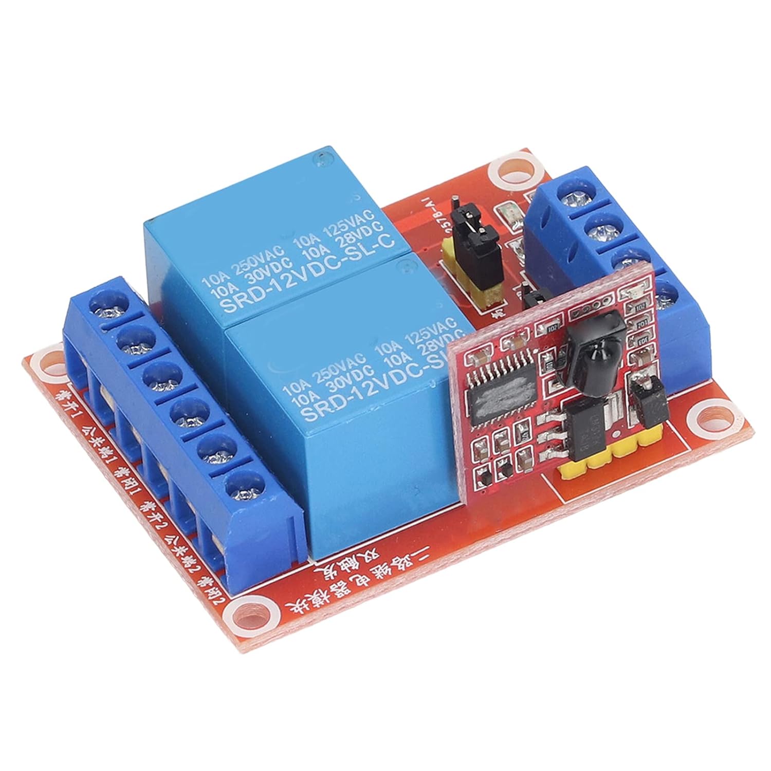 Garosa Remote Control Relay Module, 2 Channels High Performance PCB Design 10A for Home Automation and Offices (12V)