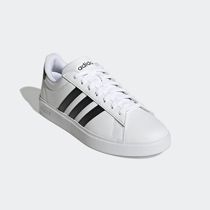 حذاء Adidas Herren Grand Court 2.0، Cloud White Core Black Cloud White، مقاس 10 أمريكي