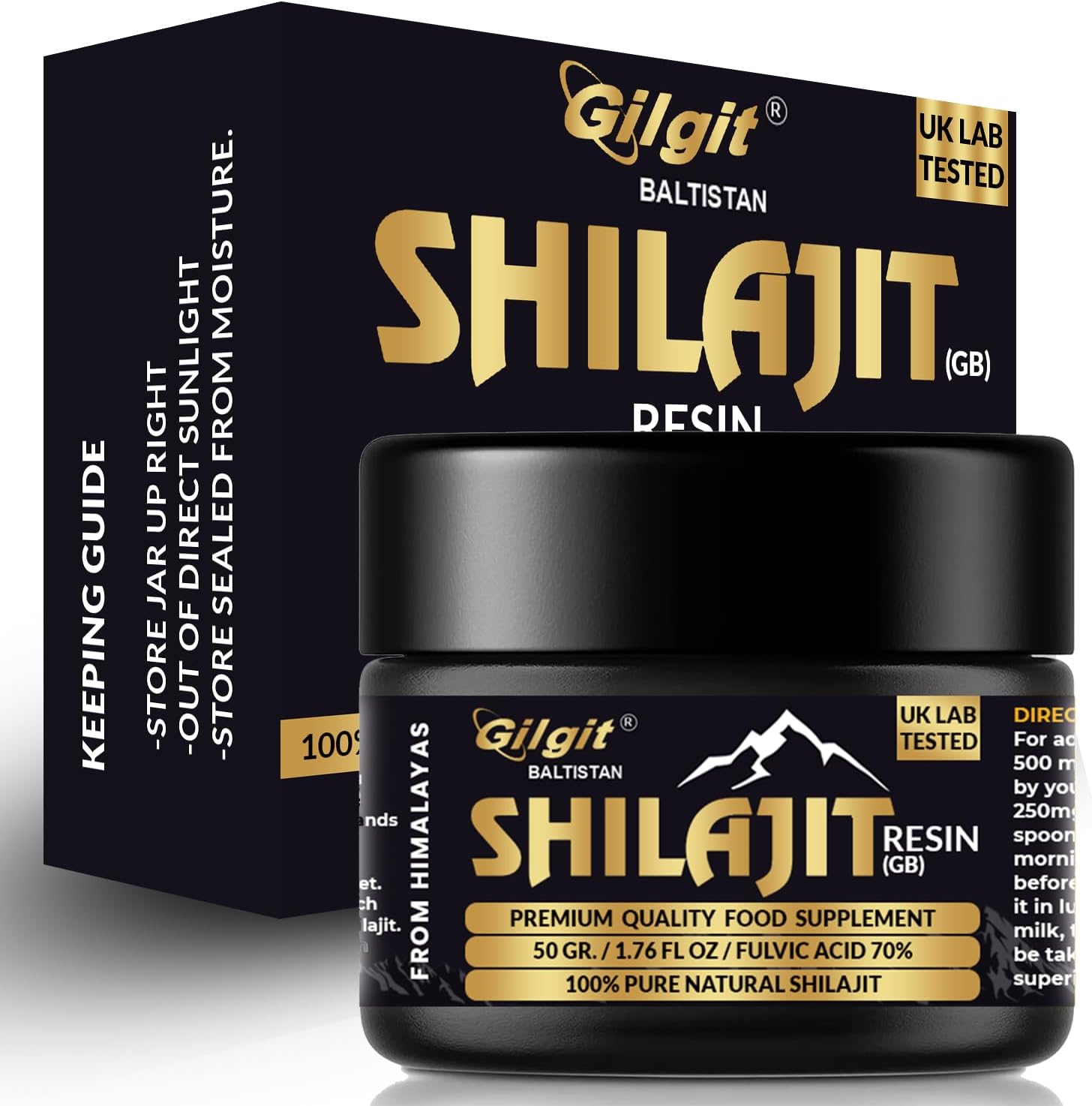 Shilajit Resin: Original Himalayan Shilajit 50g Gold Grade 100% Pure, Rich in Fulvic & Humic Acid, Immune Booster Vitality Ayurvedic Herbal Shilajit Extracts, Energising Detoxifying, 85+ Minerals (1)
