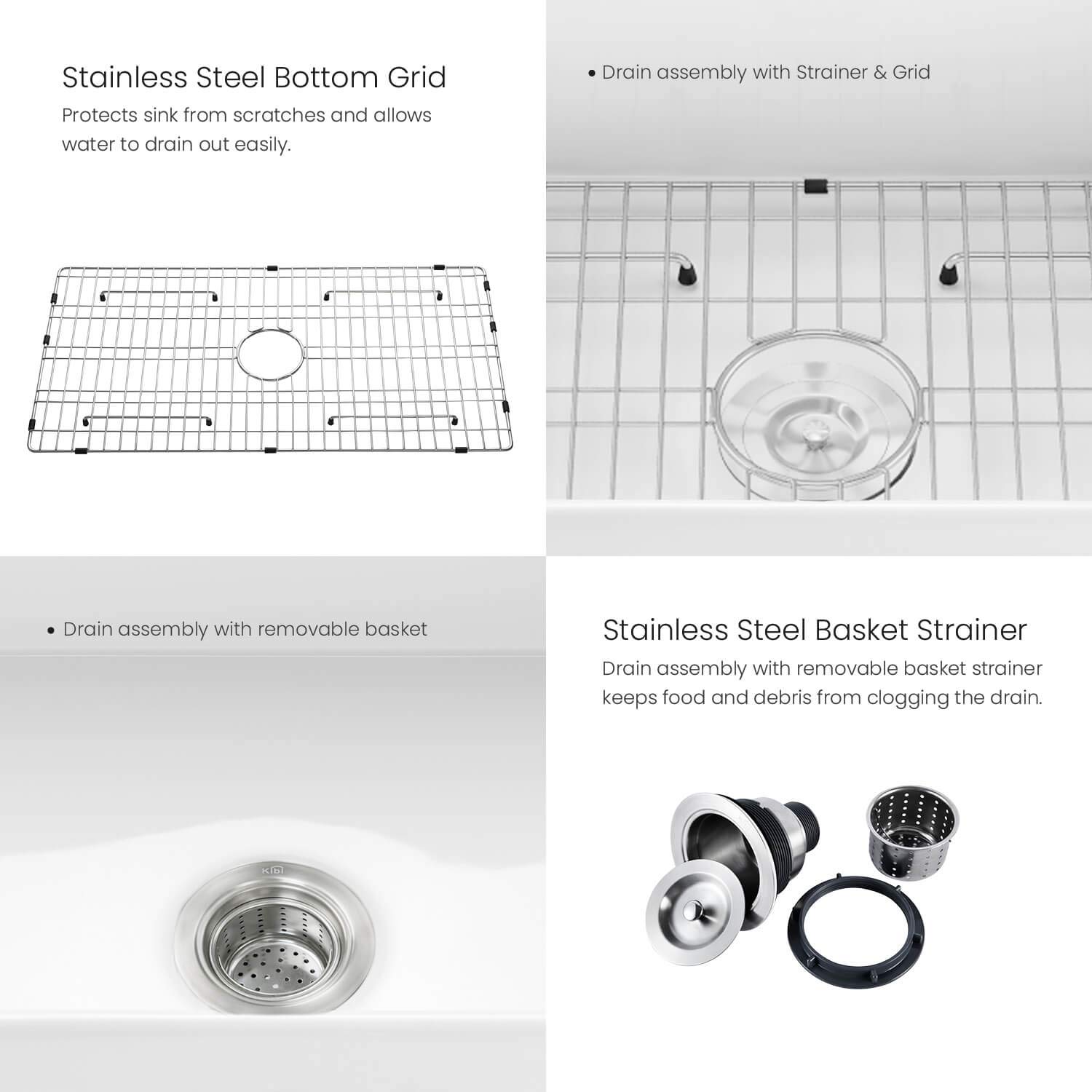 KIBI K2-SF36 36-Inch Single Bowl Fireclay Farmhouse Kitchen Sink