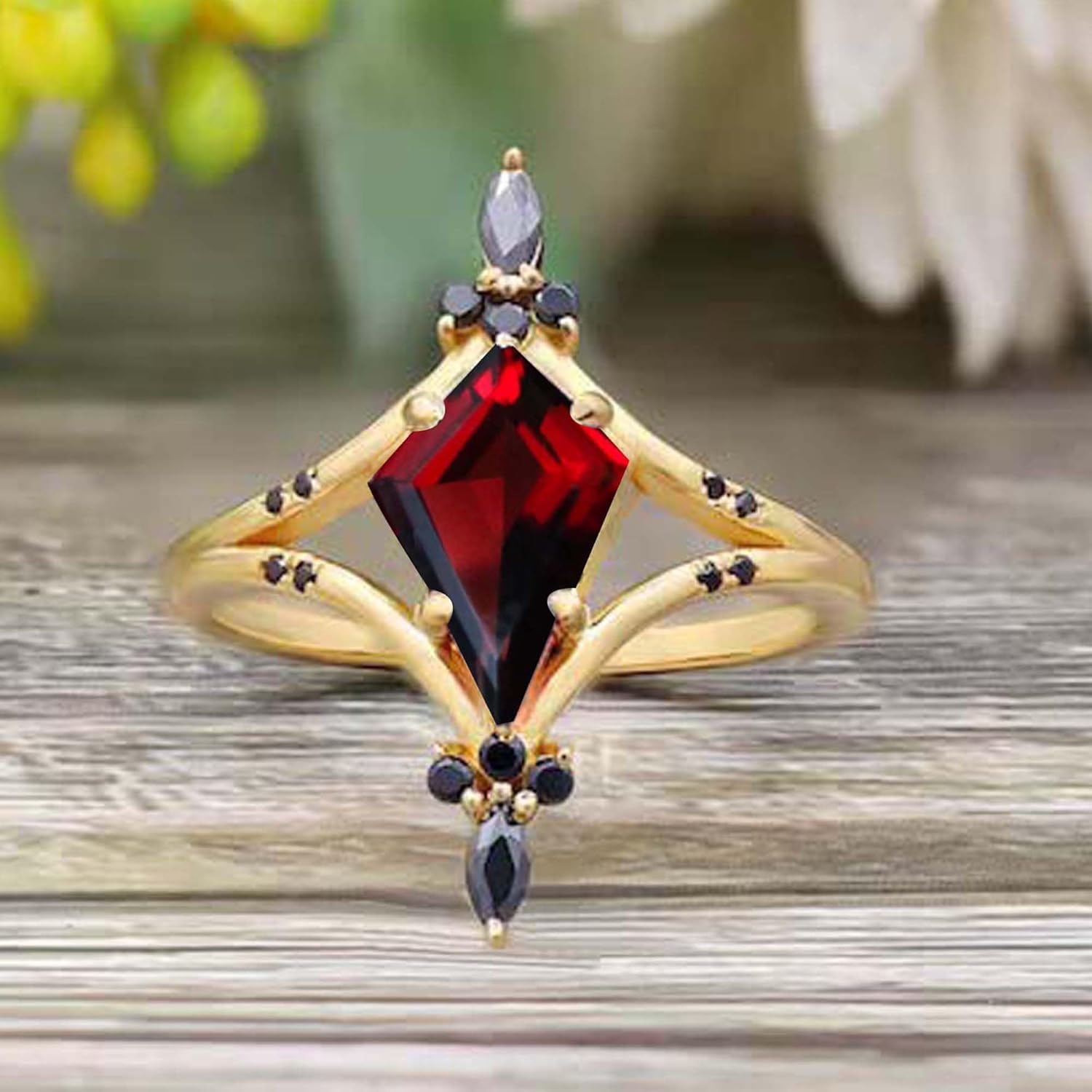 Vintage Alexandrite Engagement Ring In Sterling Silver Ring Art Deco Designer Ring Gold Back Onyx Gemstone Ring For Women Bridal & Teen Girls Promise Gift Alexandrite Ring