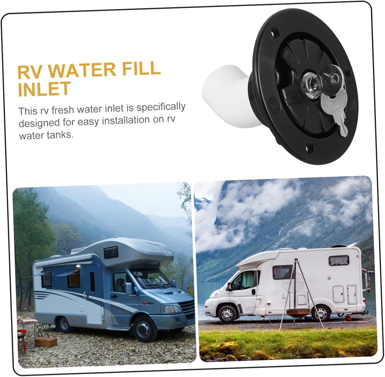 Rv Water Inlet Wall Mount Gravity Feed Water Filler Rv Fresh Filler Spout