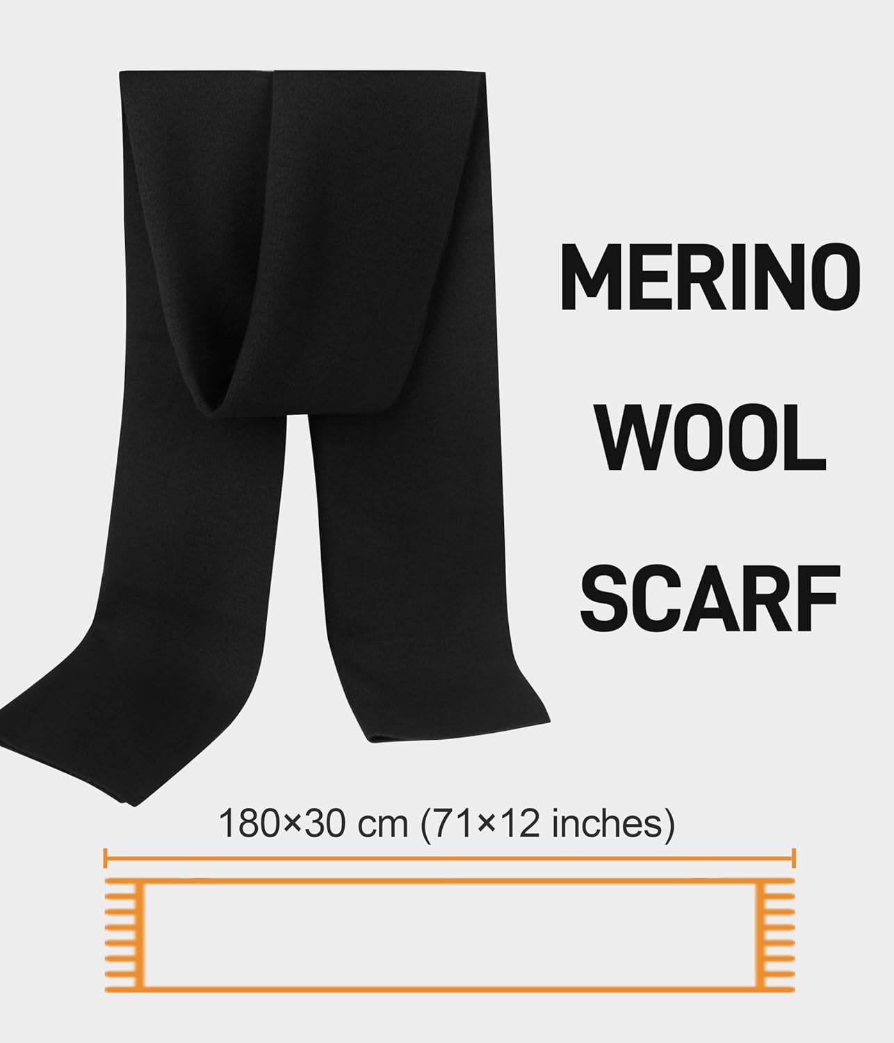 Scarf for Men,100% Merino Wool Mens Scarf Winter,Warm Soft Cashmere Australian Wool Scarves for Cold Weather - Image 5