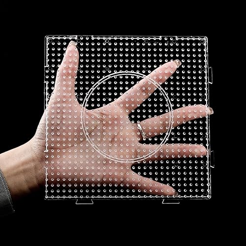 Vista 25 de Perler - Tableros de cuentas Dedoot de 18 piezas de 0.197 in, tablero de cuentas de plástico transparente con diseño de cuentas Perler