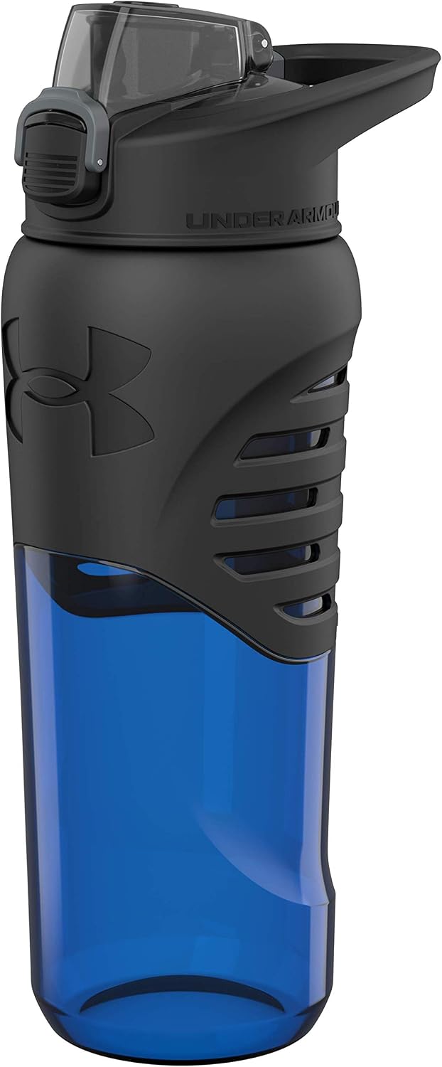 Under Armour 24oz Grip Water Bottle, Pro Lid Cover, Silicone Body Grip, Shatter Proof, Stain & Odor Resistant