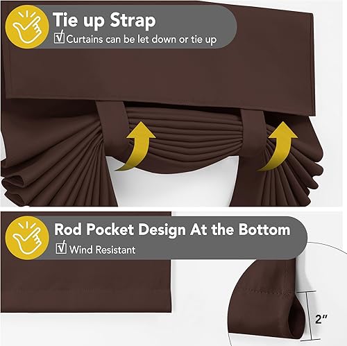 Miniatura 204 de Deconovo Cortina opaca de Navidad para puertas de vidrio y luces laterales, panel de privacidad con aislamiento térmico con doble bolsillo para