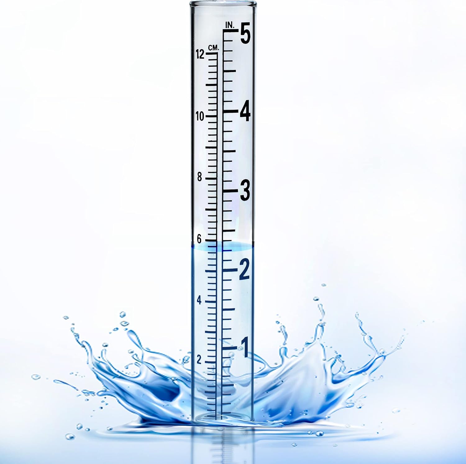 YZDTECH Plastic rain Gauge Replacement Tube, 5'' Capacity rain gauges Replacement Tubes Plastic for Yard Garden Outdoor Home, with Tube Brush, Best Rated image 2
