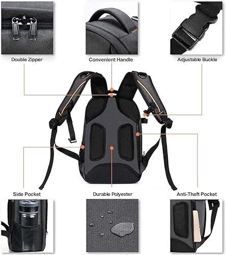Miniatura 5 de MOSISO Mochila para cámara, DSLRSLRSLRsin espejo, bolsa acolchada a prueba de golpes para cámara con insertos modulares personalizados y soporte