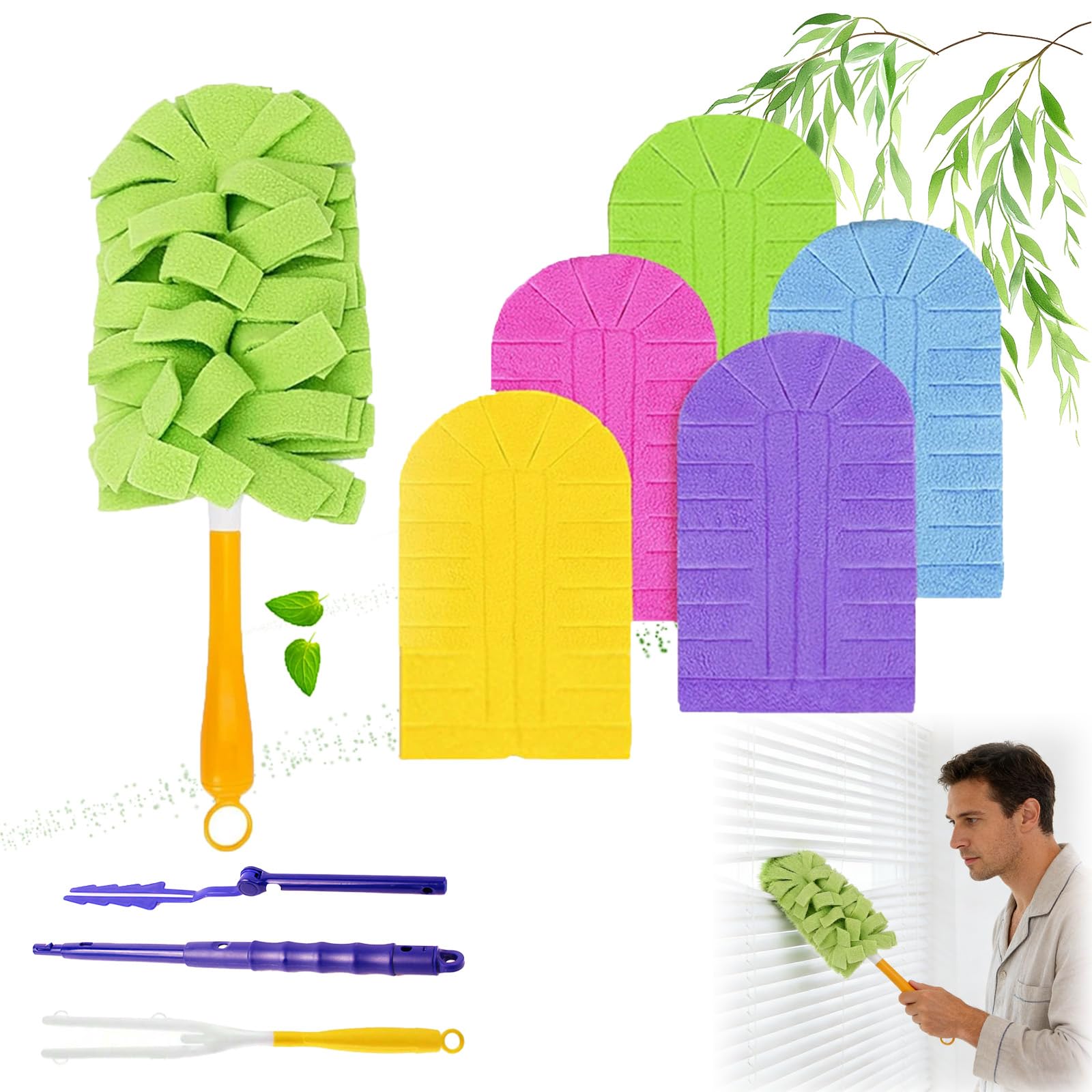 Fjaldjfu 5Pcs 2026 New 360° Electrostatic Duster Refills, The Sustainable Choice For A Dust-Free Home, Washable Extendable Feather Duster Refills, Electrostatic Microfibre Duster Refills For Cleaning (5Pcs)