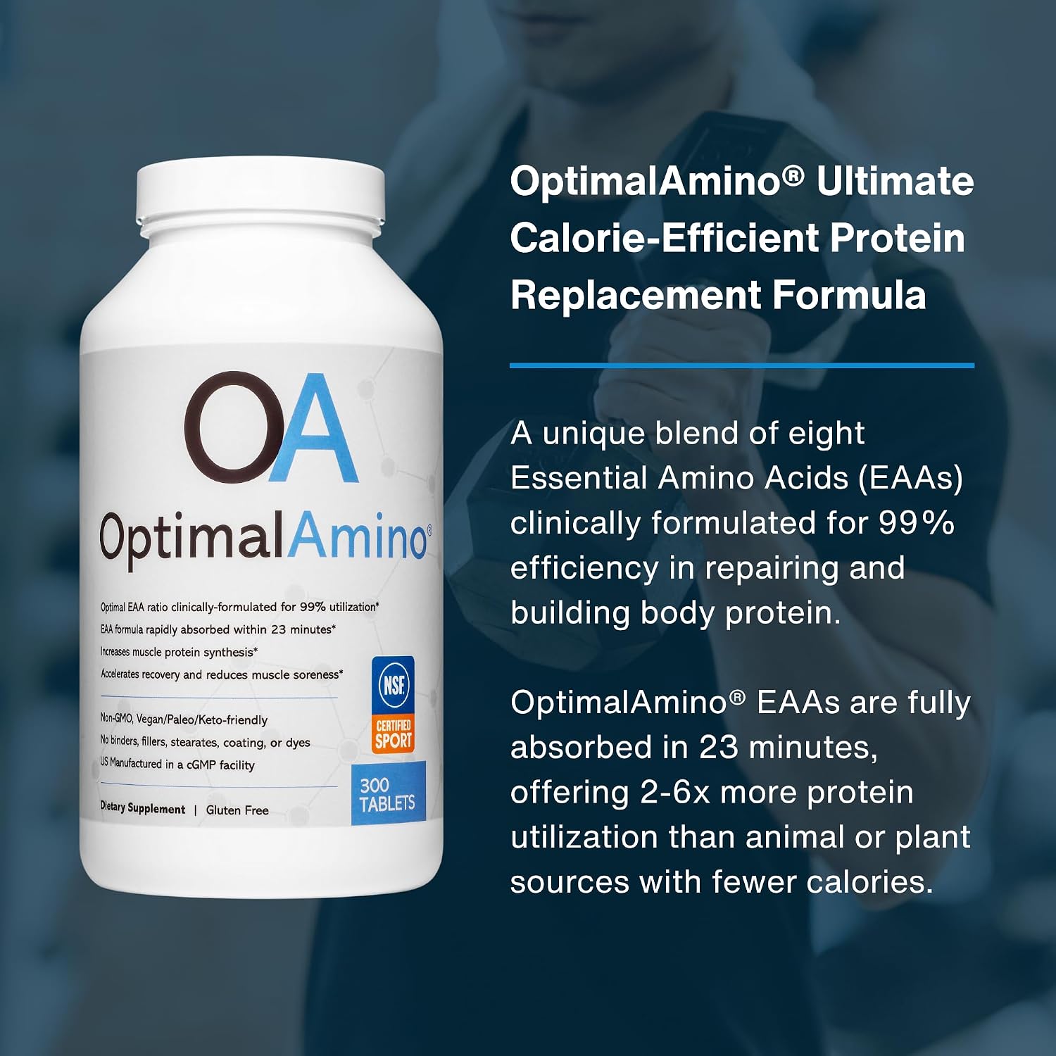 OptimalAmino | Essential Amino Acid Tablets | 300 Count image 4