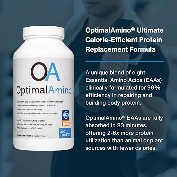 OptimalAmino | Essential Amino Acid Tablets | 300 Count