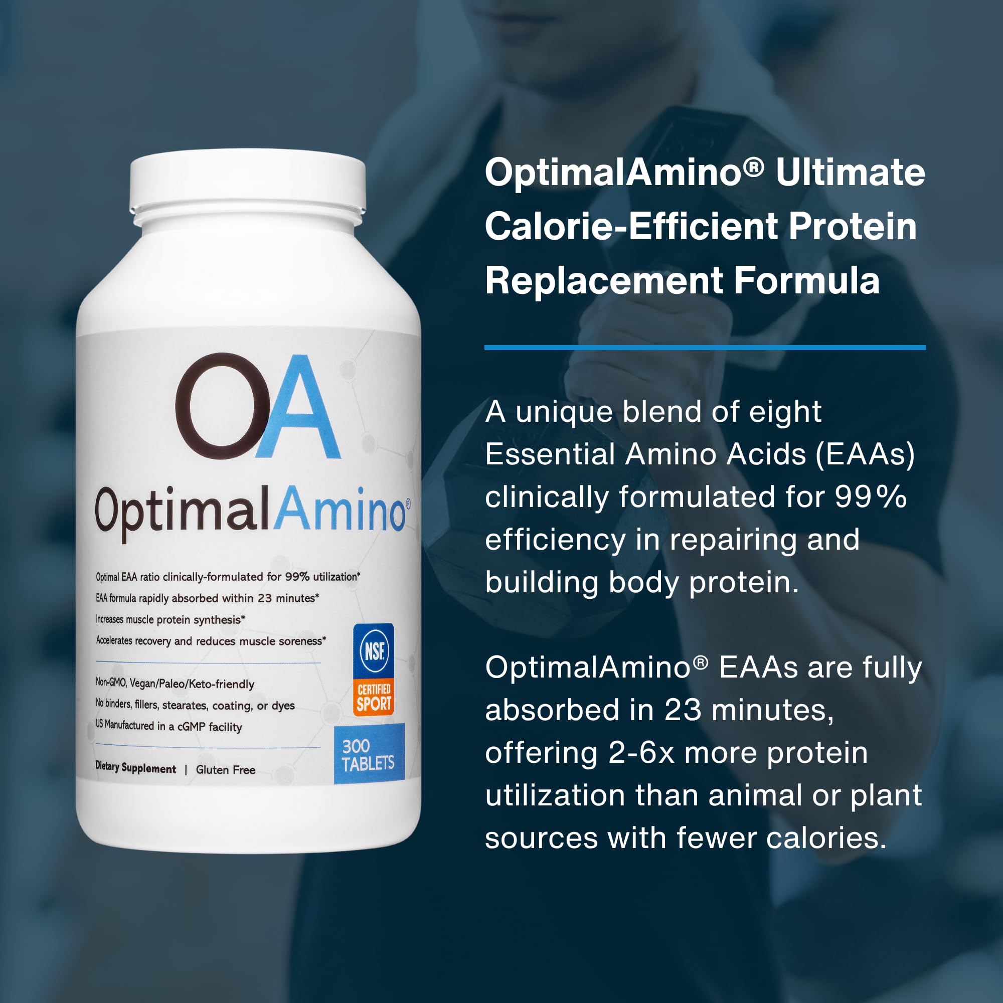 OptimalAmino | Essential Amino Acid Tablets | 300 Count — Amazon image 4