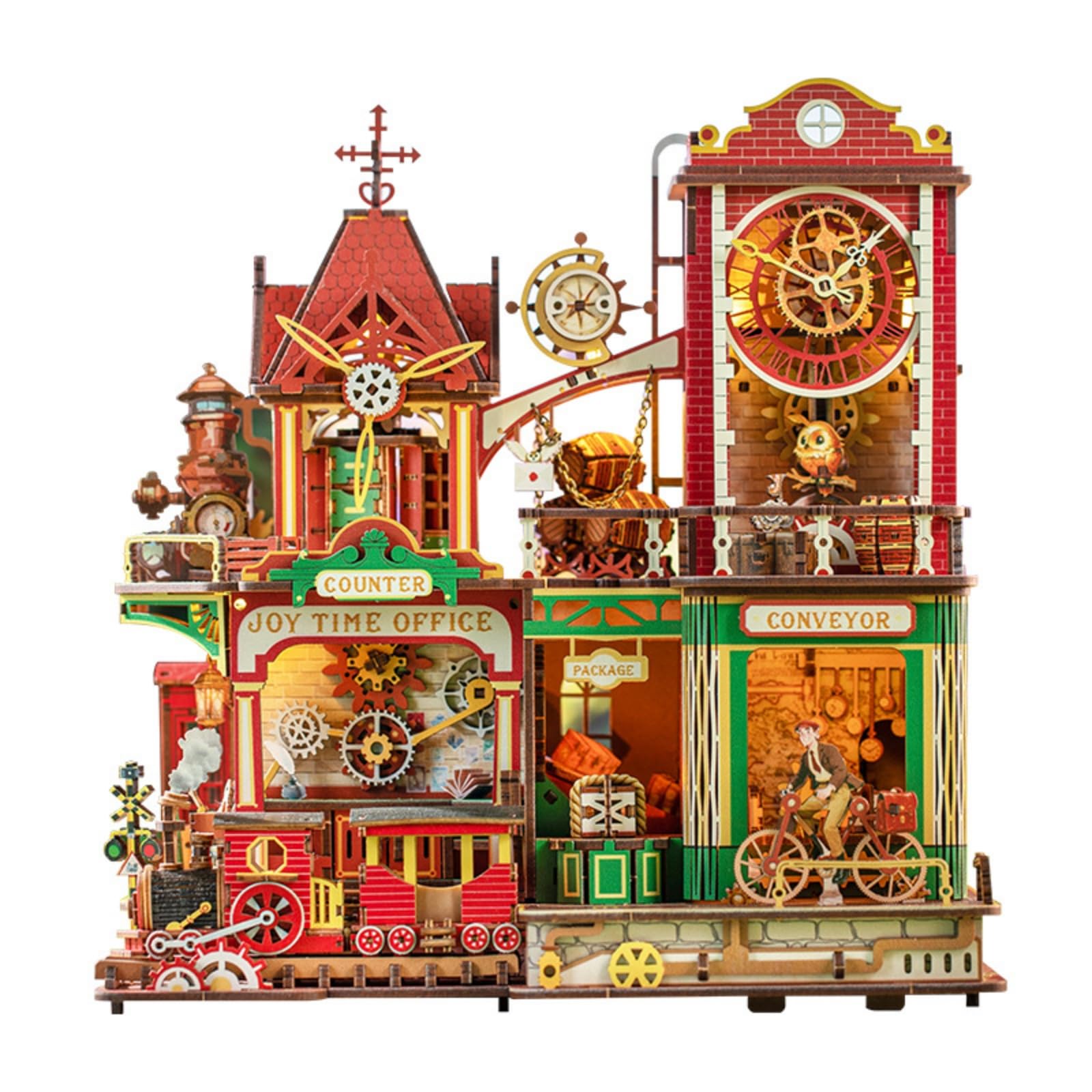 Modellino di Ufficio Postale Creativo Miniatura Fai da Te Decorativo Modellismo per Collezionisti, Libreria, Scrivania, Ufficio Postale Joy Time MX-005 Con Istruzioni In Cinese