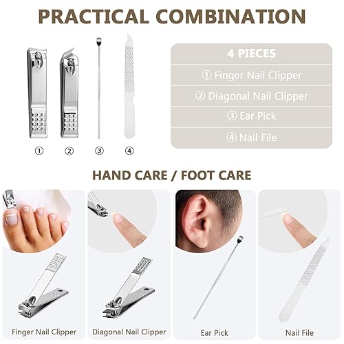 Miniatura 5 de Lasnten Juego de 24 juegos de manicura de San Valentín, kit de cortaúñas a granel, kit de herramientas de pedicura profesional de acero inoxidable