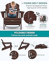 Vista 227 de SERWALL - Silla plegable Adirondack para patio, jardín, exterior, resistente a la intemperie, sillas para hoguera, color naranja