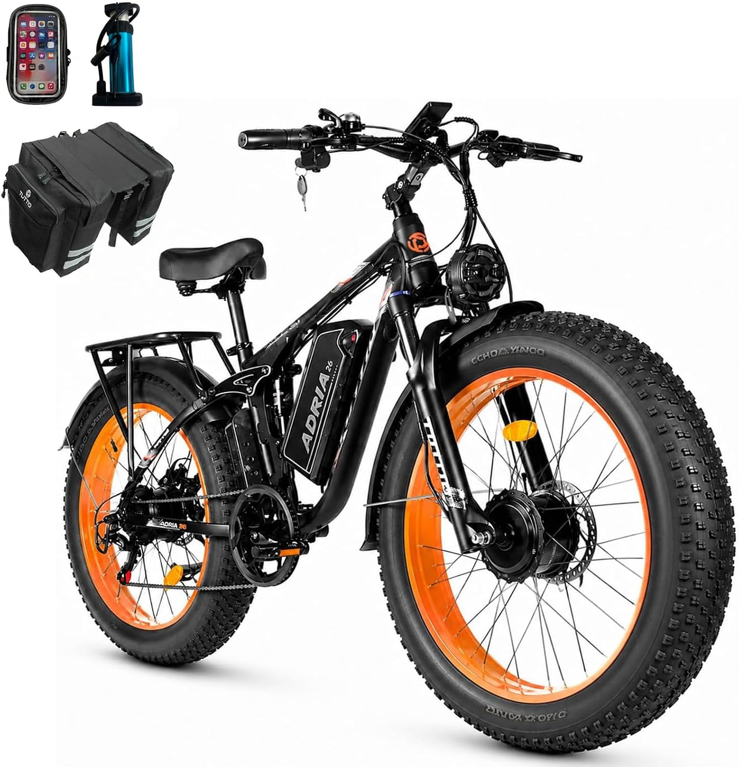 Electric Bike for Adults, Peak 5000W/6000W Dual Motor Ebike, 26" Fat Tire thumbnail