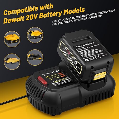 Miniatura 3 de ARyee Reemplazo de batería de 6.0Ah para Dewalt 20 voltios MAX batería de iones de litio DCB205 DCB200 DCB206 DCB206-2 DCB204 DCB204BT-2 DCB203