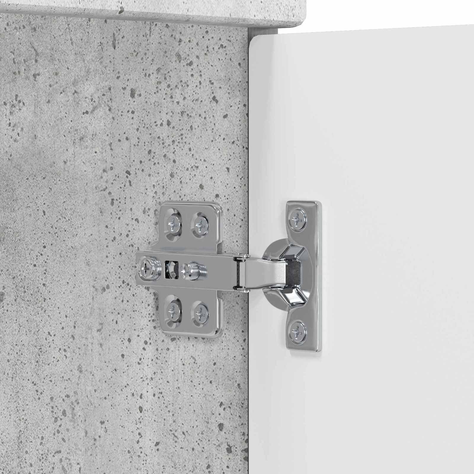 Mobile da bagno grigio cemento, 56 x 37,5 x 81 cm, in legno, molto spazio sotto il lavandino, mobile da bagno per mobili da bagno con ante e comò