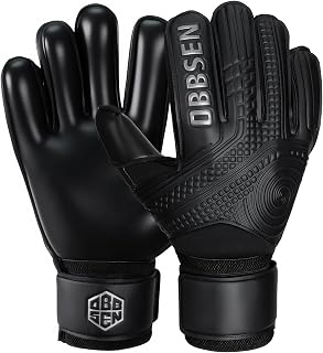 Fußball Torwarthandschuhe mit Fingerschutz und doppeltem Handgelenkschutz, Torwarthandschuhe die Starkem Grip für Kinder, Jugendliche und Erwachsene Herren und Damen