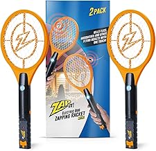 ZAP IT! Bug Zapper Rechargeable Bug Zapper Racket, 4,000 Volt, USB Charging Cable, 2 Pack (Mini, Orange)