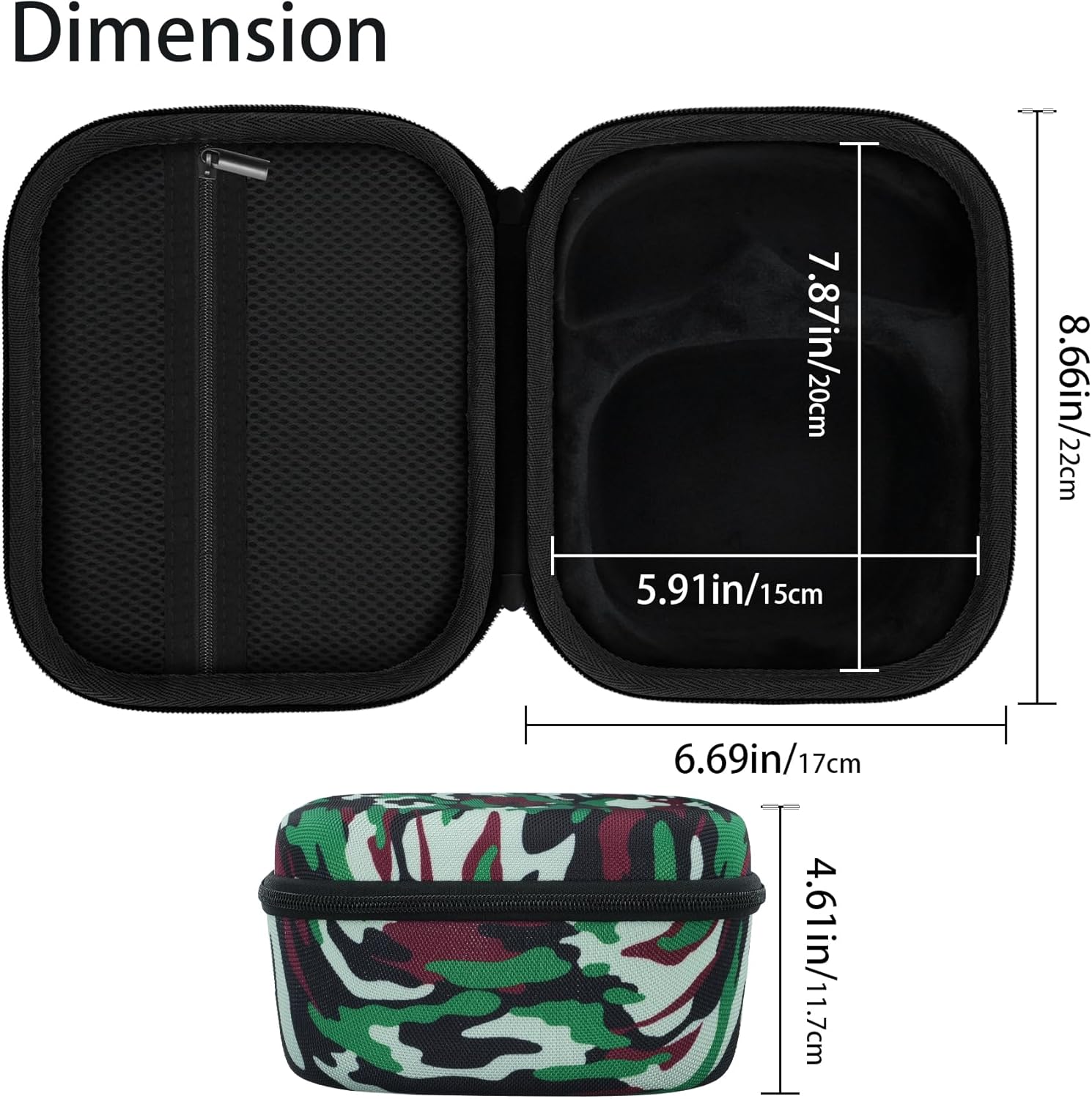 co2CREA Hard Protection Earmuffs Case + Shooting Glasses Case with Form-Fit Insert for PROHEAR 066/016/030/036