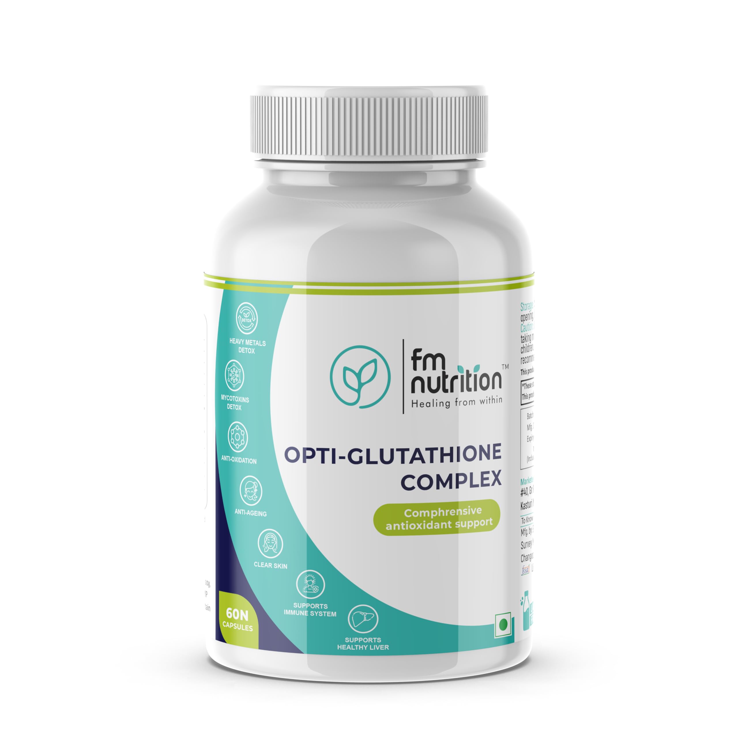 opti glutathione FM Nutrition Opti-Glutathione Complex 60 Veg Capsules | Antioxidant Detox  Supplement with NAC, Milk Thistle, TMG & Acetyl L Carnitine