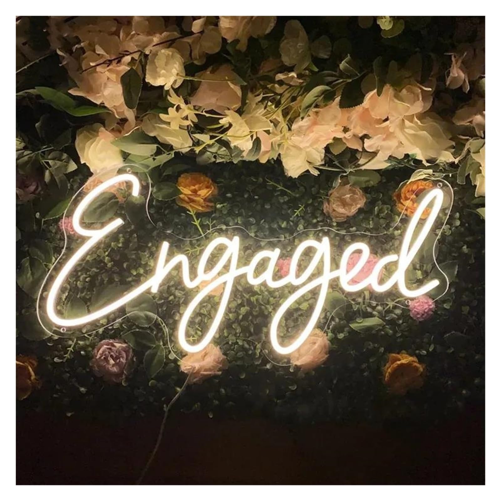 SHOUXI Sign Lamp Engaged Neon Sign Wedding Neon Sign Engagement Decor Proposal Party Wall Decor Wedding Backdrop 40x22cm(Warm White)