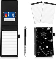 Vista 17 de Juego de 4 soportes para bloc de notas de tamaño de bolsillo, de piel sintética, mini bloc de notas con 2 bloc de notas pequeños y lápiz capacitivo