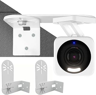 2PC Adjustable Corner Mount Bracket Compatible forWyze Cam V4/3/2 , Maximum Coverage of 270° on Both Sides of The House,Extended Corners Mount for 1/4 inch screw interface Get The Best View(white)