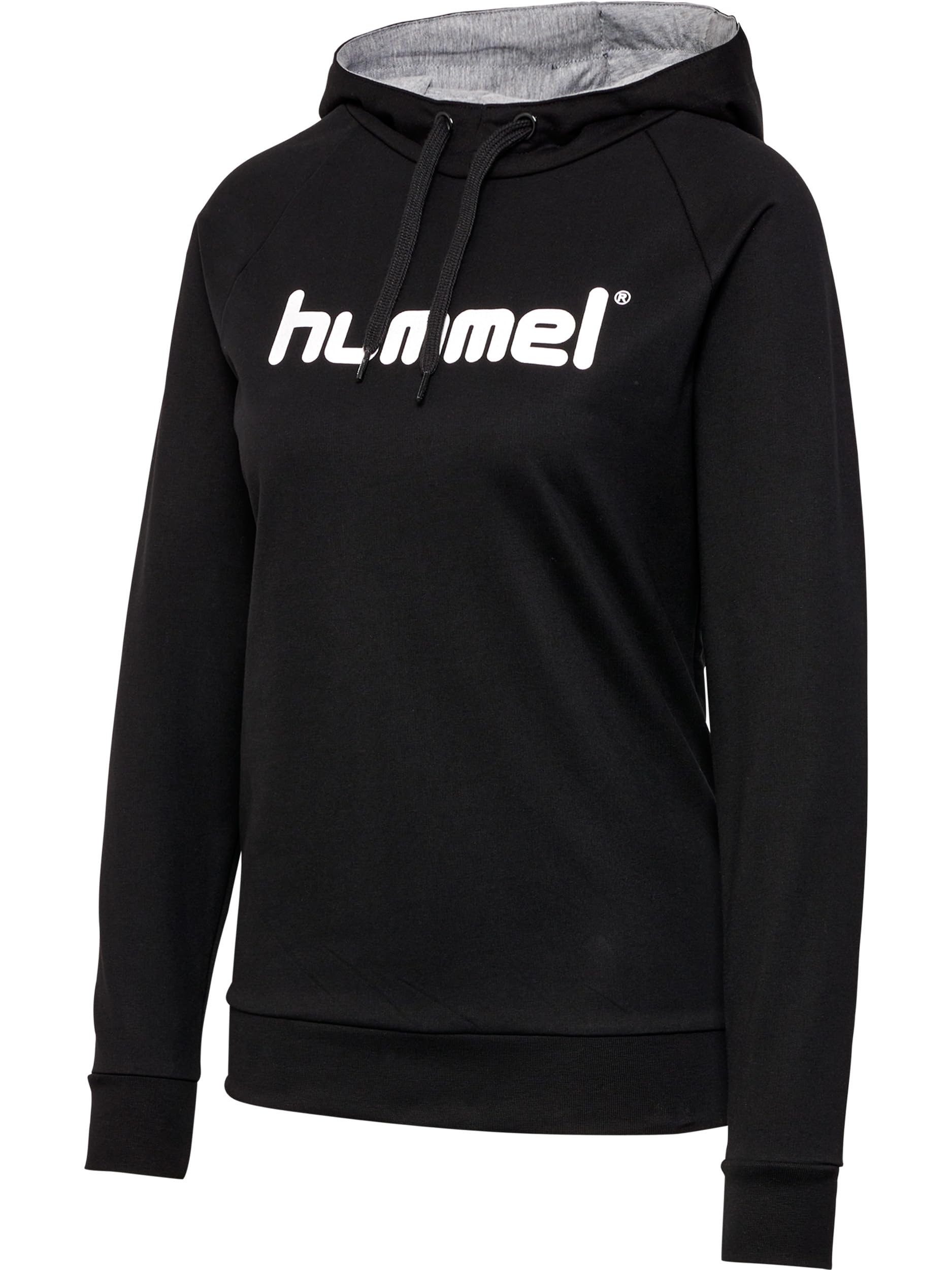 hummel Hmlgo Cotton Logo Women's Hoodie, womens, Hooded Sweatshirt, 203517-2001, Black, XS