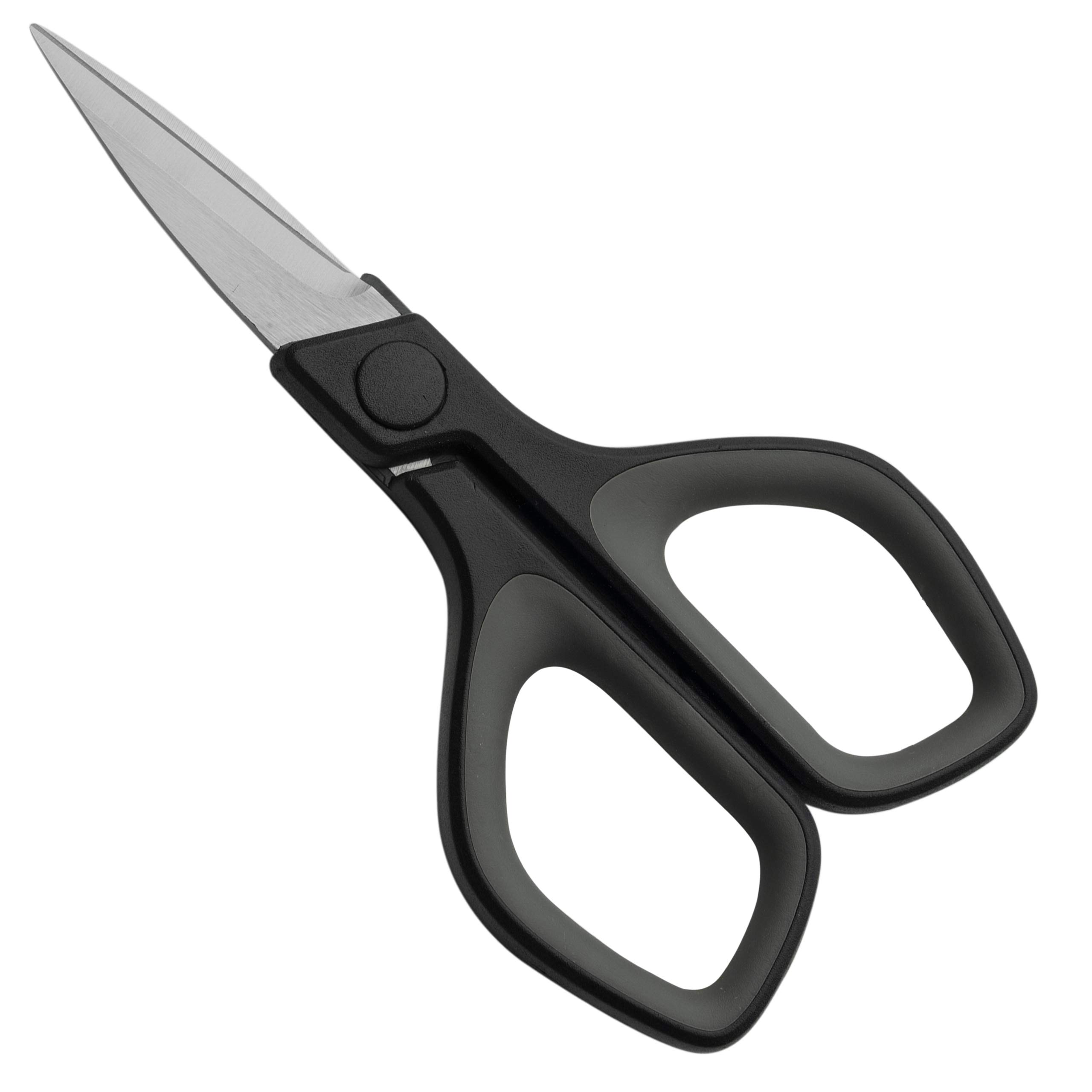 Grunwerg Black And Grey Stainless Steel 135Mm Craft Scissors, Ergonomically Designed For Arts & Crafts, Paper, Card, Fabric