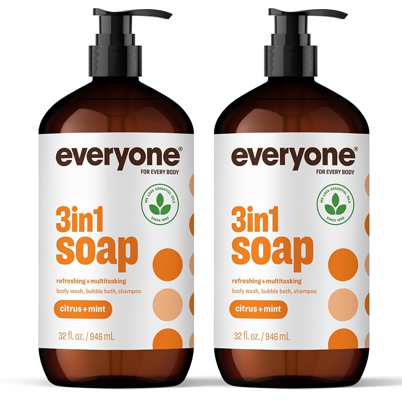 Sabonete 3 em 1 everyone for every body Cítrico e Menta para Corpo, Cabelo e Banho de Espuma, Pacote com 2 de 946 mL