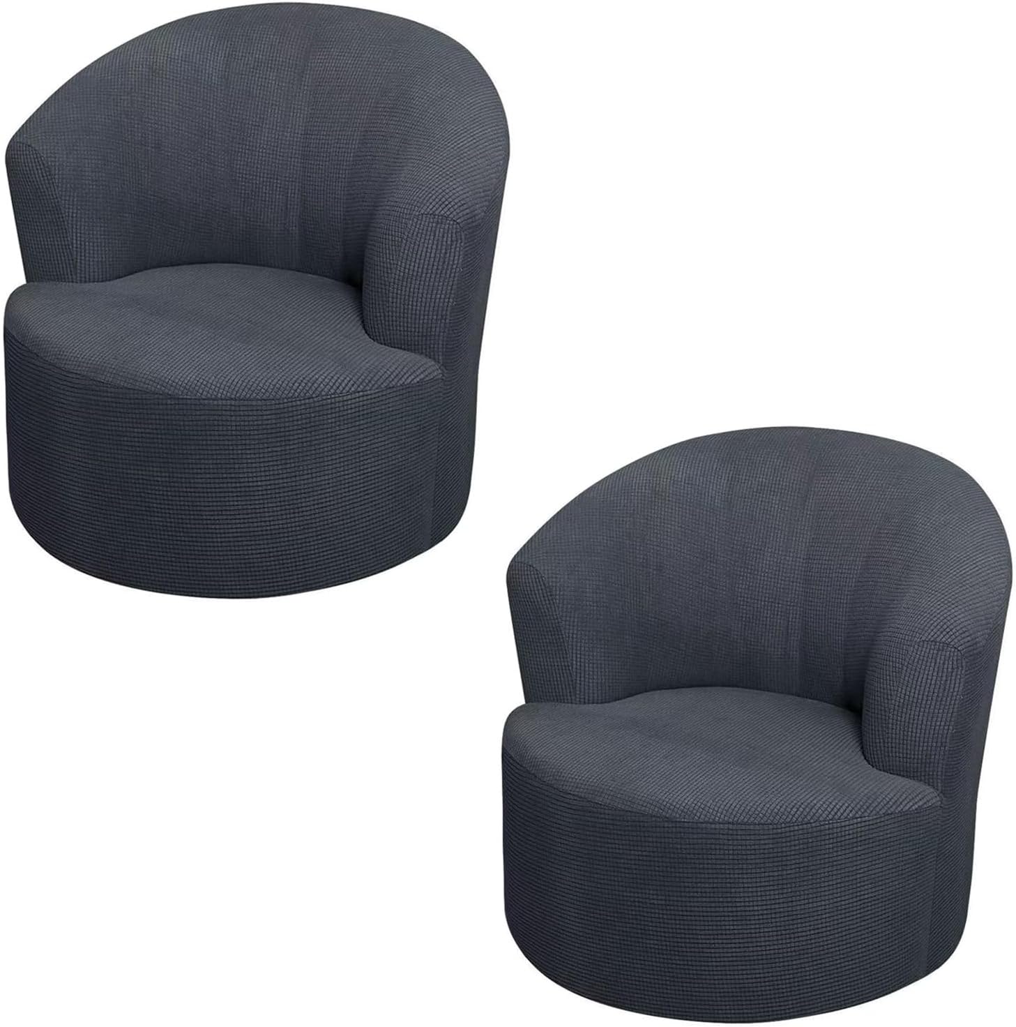 伸縮バレルチェアカバー ジャカード素材 - 回転チェアカバー 取り外し洗濯可能 モダン - リビング、オフィス、ラウンジ用ソファカバ