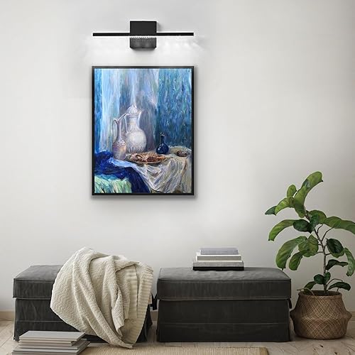 Miniatura 9 de Lámparas modernas de tocador de 24 pulgadas, 12 W, color negro mate, lámpara LED para baño, lámpara de tocador para pared de baño, luz blanca fría,