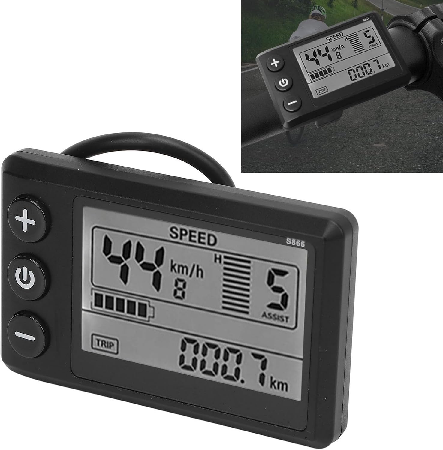 Alomejor Electric Scooter Display, High Brightness LCD Meter, Motorcycle Control Panel, 24V-60V Voltage Display, 6 Pin Interface, for Electric Scooters, Motorcycles, Bicycles Riders, Commut