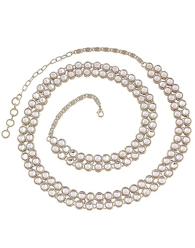 Karatcart Traditional 22K Gold Plated Kundan Kamarband for Women