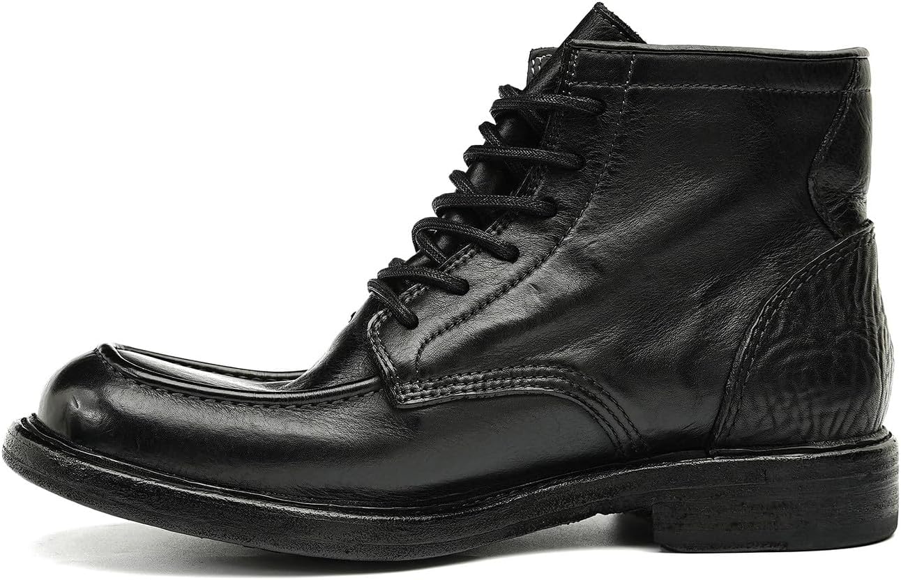 Men's Dress Oxford Boots - Genuine Leather Goodyear Welt Formal Ankle Boots | Handcrafted Chelsea Style for Prom Wedding & Business Casual