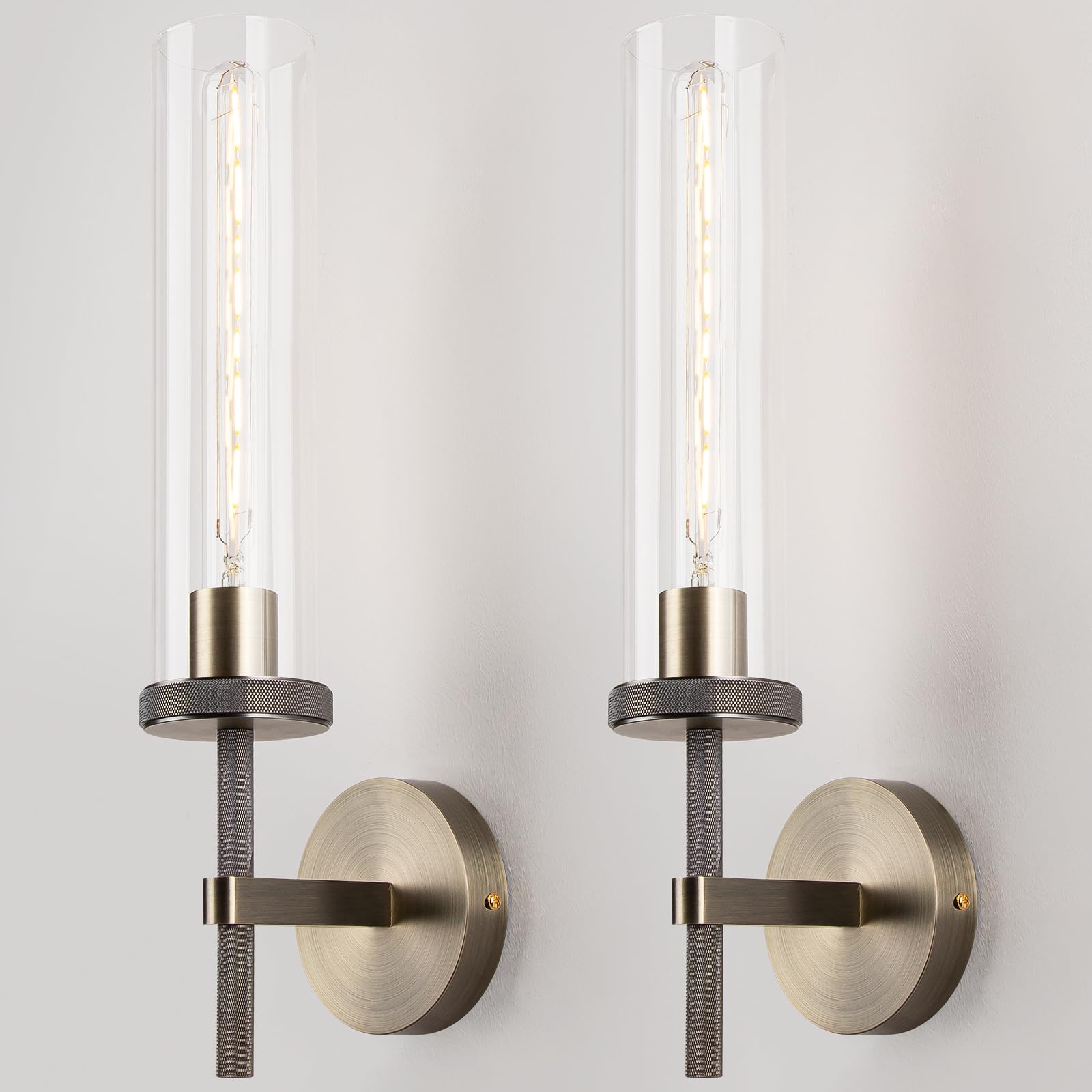 Photo 1 of Micstar 19.5" Knurled Bronze Wall Sconces (Set of 2)