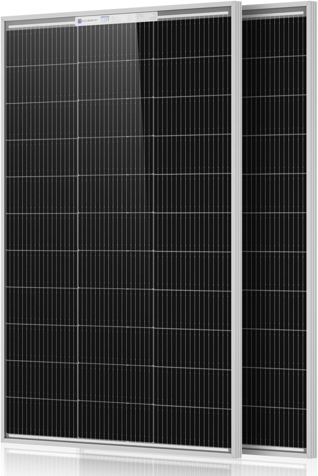 ECO-WORTHY 2pcs 100 Watt Solar Panels Monocrystalline Solar Panel for 12V/24V Battery RV Marine Boat and Other Off-Grid Applications, 2-Pack 100W