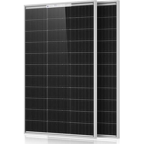 ECO-WORTHY 2pcs 100 Watt Solar Panels Monocrystalline Solar Panel for 12V/24V Battery RV Marine Boat and Other Off-Grid Applications, 2-Pack 100W