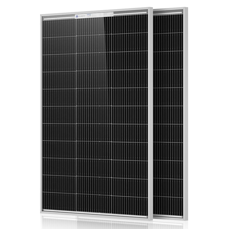 Kit com 2 Painéis Solares Monocristalinos ECO-WORTHY de 100 W N-type para Sistemas de 12 V e 24 V