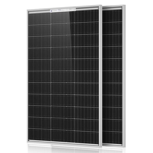 Eco-worthy 2pcs 100 watt solar panels 12 volt monocrystalline solar panel for rv marine boat and other off-grid applications, 2-pack 100w…