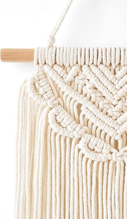 Mkono 2 Pcs Macrame Wall Hanging Boho Wall Art Decor Woven Chic Bohemian Room Decor for Bedroom Nursery Living Room Dorm Apartment, Small Size 13 L x 10 W and 16 L x 10 W